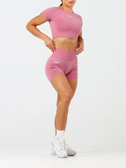 Plain Seamless Shorts#colour_rose-pink