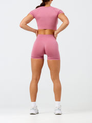 Plain Seamless Shorts#colour_rose-pink