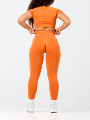 Plain Seamless Leggings#colour_tiger-orange
