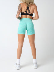 Seamless Mid-length Camo Shorts#colour_aqua