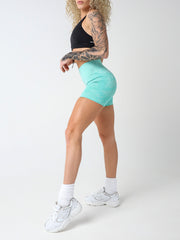 Seamless Mid-length Camo Shorts#colour_aqua