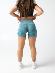 Seamless Mid-length Camo Shorts#colour_deep-blue