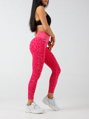 Seamless Leopard Leggings#colour_hot-pink