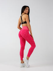 Seamless Leopard Leggings#colour_hot-pink