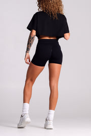 Cropped Oversized Tee#colour_black