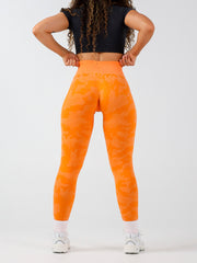 Seamless Camo Leggings#colour_neon-orange