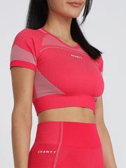 Uplift Seamless Tee#color_pink-cherry