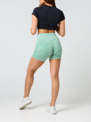 Seamless Mid-length Camo Shorts#colour_sage