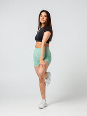 Seamless Mid-length Camo Shorts#colour_sage