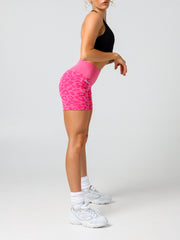 Seamless Leopard Shorts#colour_hot-pink